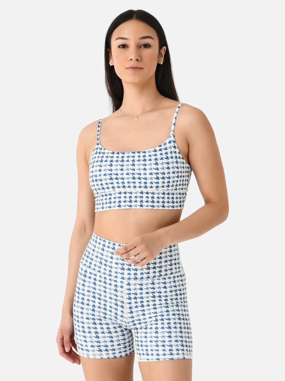 Z Supply Blue and White Houndstooth Active Set